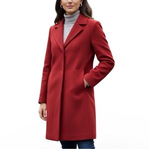 Calvin Klein Single Breasted Wool Blend Coat